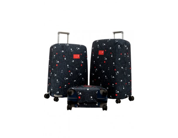 Чехол для чемодана Routemark Коты и порядок в черном S (SP310)