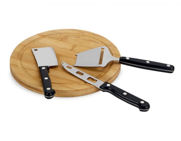 Cheese set with utensils Fabrizio, black RA-282953
