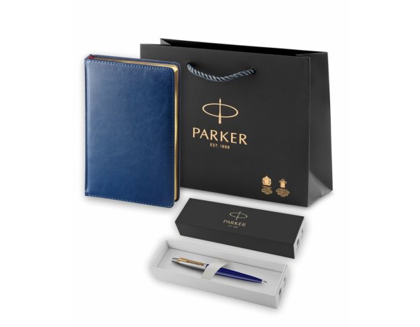 Набор подарочный: ручка шариковая Parker Jotter K160 Blue GT и ежедневник синий недатированный
