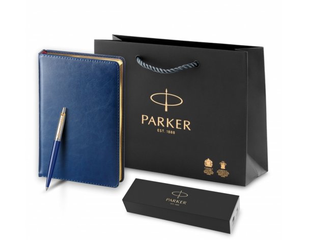 Набор подарочный: ручка шариковая Parker Jotter K160 Blue GT и ежедневник синий недатированный