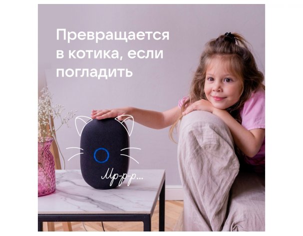 Колонка умная VK Капсула с голосовым помощником Марусей черный