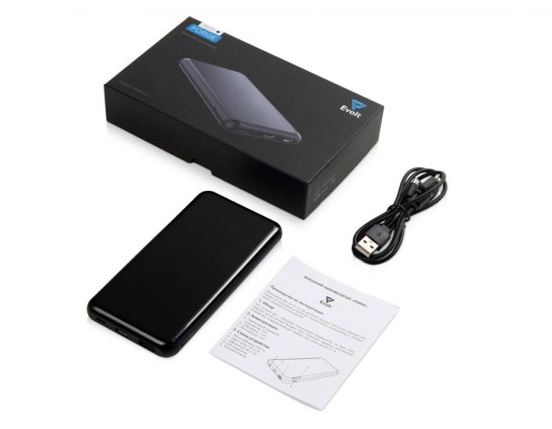 Аккумулятор внешний Evolt Forge v.2, металл, 10000mah, черный (591207)