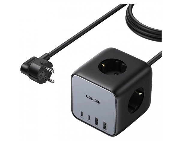 Устройство зарядное Ugreen CD268 DigiNest Cube Charging Station серый (2xUSB/2xUSB-A)