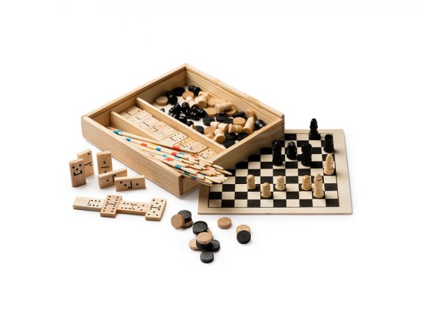 Набор из 4 игр Galvy: микадо, шахматы, шашки и домино (JU1014S129)