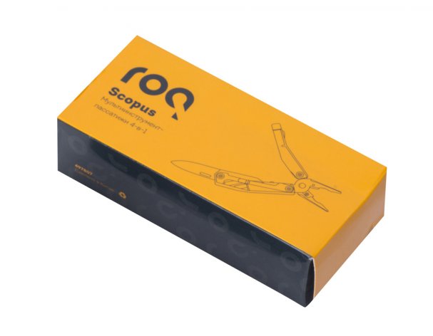 Мультитул-пассатижи Roq Scopus 4-в-1 с двумя битами, серебристый, черный (497807)