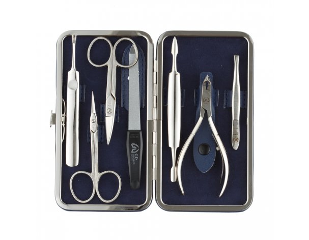 Manicure set GD case: imitation leather, 7 pcs., blue