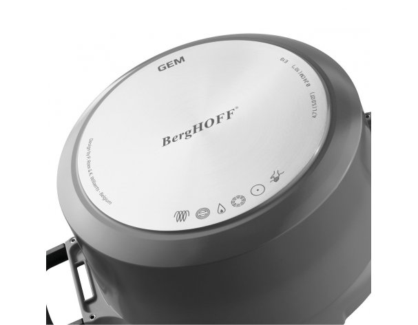 Saucepan with lid Berghoff Gem 24 cm grey 2307422