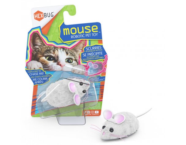 Interactive cat toy Hexbug Mouse White, 6.5x4x2.8 cm