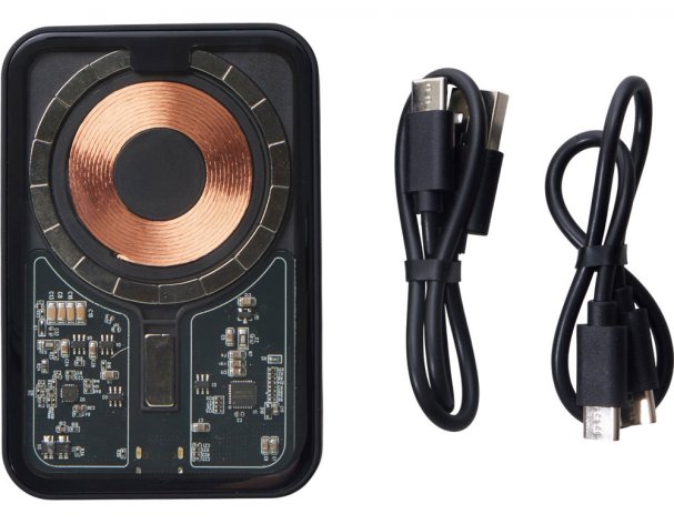 External wireless magnetic battery Qjet MagnifIQ with QC\PD, 10000 mAh, 15W, black (597127)