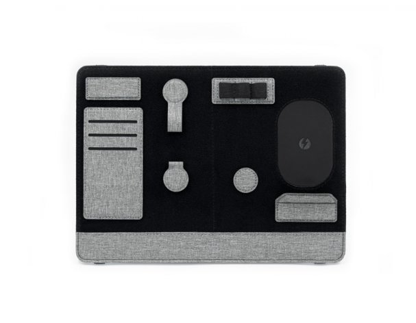 Clipboard Pro Folding Laptop Stand and Accessory Organizer Brand Charger, Gray (833121)