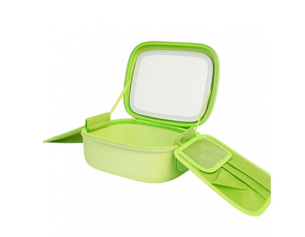 Cosmetic bag with mirror Fungoofun, backlight F536, green
