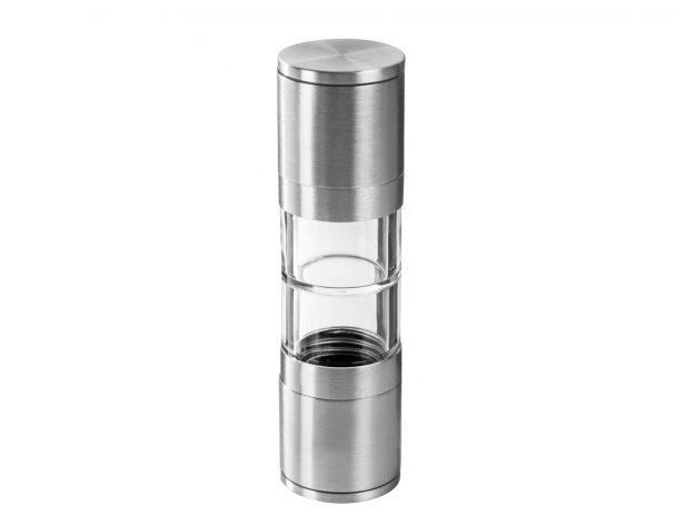 Mill double mechanical Eat&Bite Twin salt and pepper, silver/transparent (627016)