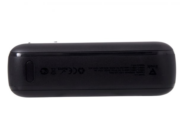 Battery external with integrated cable Evolt Liri, QC/PD, 10000 mAh, black (872917)