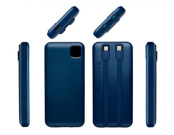 Battery external with built-in cables Evolt Frame, 10000mAh, dark blue (590170.72)