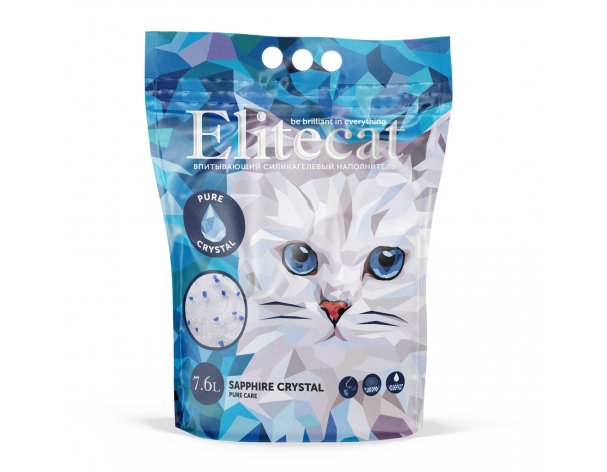 Наполнитель впитывающий силикагель EliteCat Crystal Pure 7.6 л