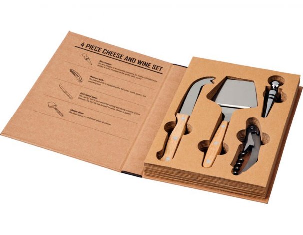 Set gift wine and cheese Avenue Reze4-piece, natural (11301100)