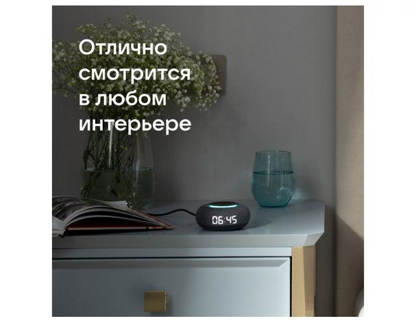 Smart speaker VK Capsule Mini with voice assistant Marusia dark grey