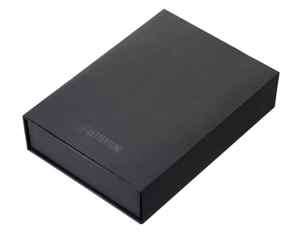 Gift set Lettertone Goethe with A5 notepad, 2 pens and a cardholder, black