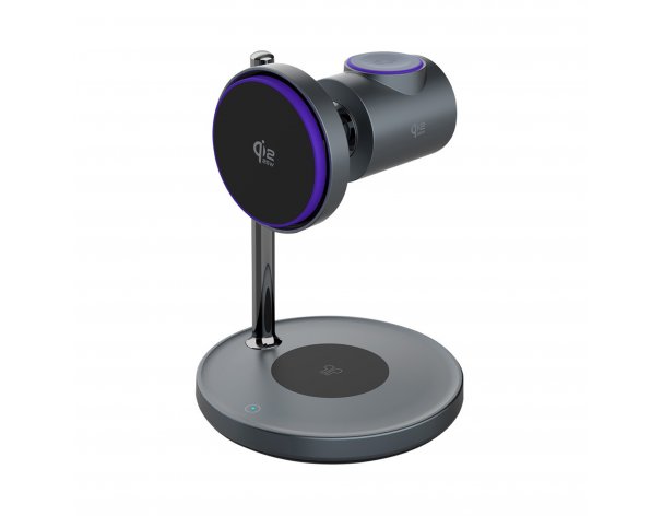 Station charging wireless Deppa 3‑in‑1 QI2.2 Max Power, grey (1‑23170)