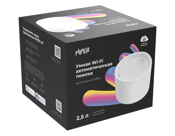 Поилка умная Hiper IoT Pet Fountain Wi-Fi, 2500 мл, белый RA-324984