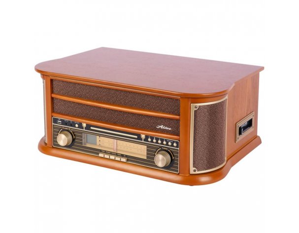 Vinyl Record Player Alive Audio Oldtimer Wood AA-OLD-01-WD