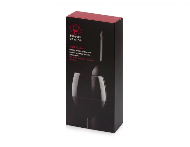 Набор винных аксессуаров с электрическим штопором Master of Wine из стали на батарейках RA-236730