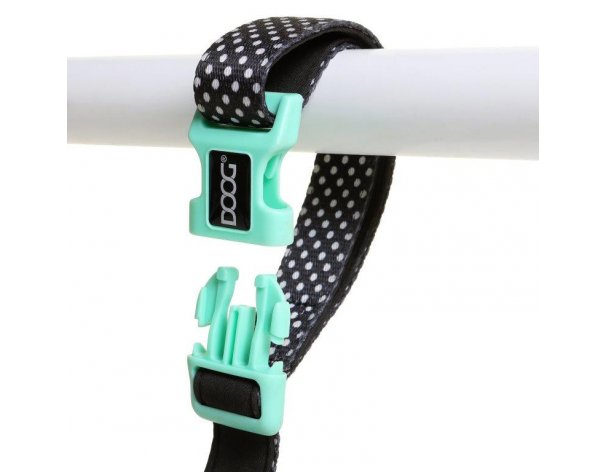 Adjustable dog leash Doog Pongo, black with white spots, 130-160/2.5 cm (LEADN3-L)