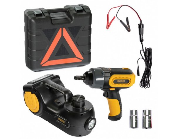 Electrohydraulic jack with electric wrench Denzel 51190
