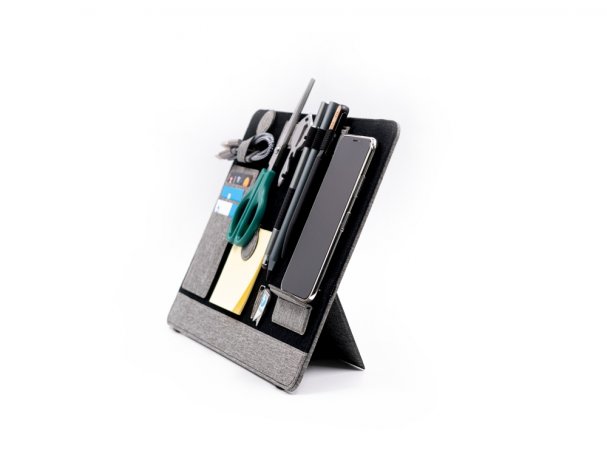 Clipboard Pro Folding Laptop Stand and Accessory Organizer Brand Charger, Gray (833121)