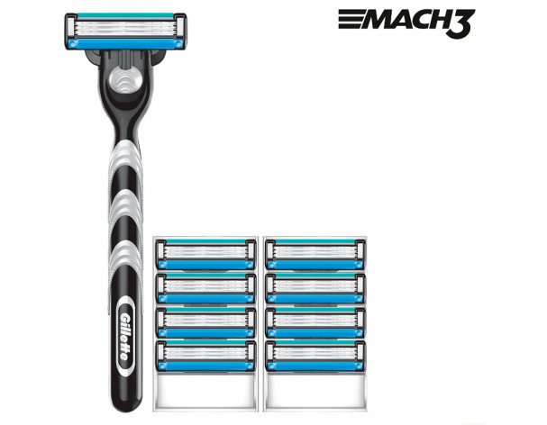Станок бритвенный Gillette Mach3 + 8 сменных кассет Mach3