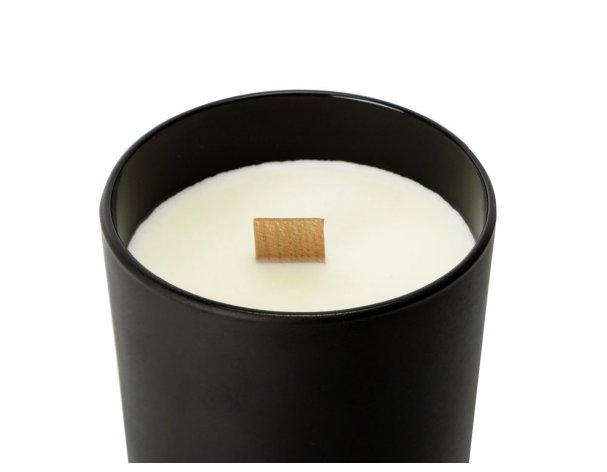 Soy scented candle in glass Kiana Niort, black