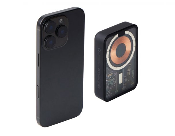 External wireless magnetic battery Qjet MagnifIQ with QC\PD, 10000 mAh, 15W, black (597127)