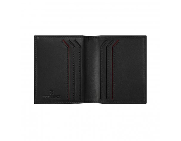 Визитница Victorinox Altius Alox с защитой от сканирования RFID, чёрная, натуральная кожа, 9x1x10 см (611578)