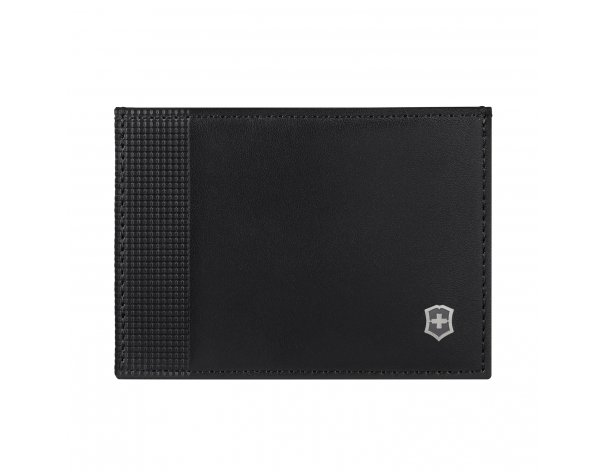 Визитница Victorinox Altius Alox с защитой от сканирования RFID, натуральная кожа, 8x1x10 см, чёрная (611580)