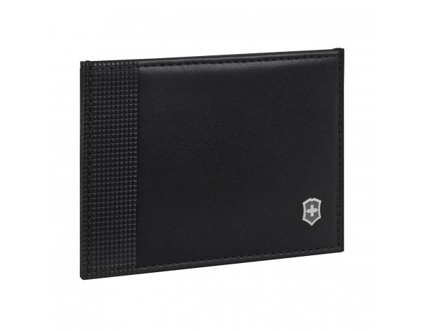 Визитница Victorinox Altius Alox с защитой от сканирования RFID, натуральная кожа, 8x1x10 см, чёрная (611580)