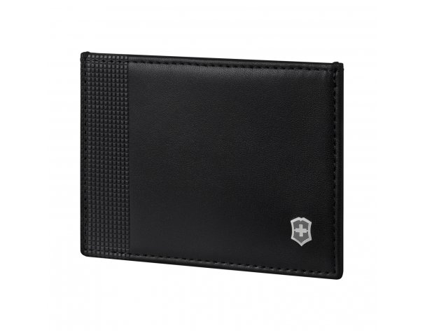 Визитница Victorinox Altius Alox с защитой от сканирования RFID, натуральная кожа, 8x1x10 см, чёрная (611580)