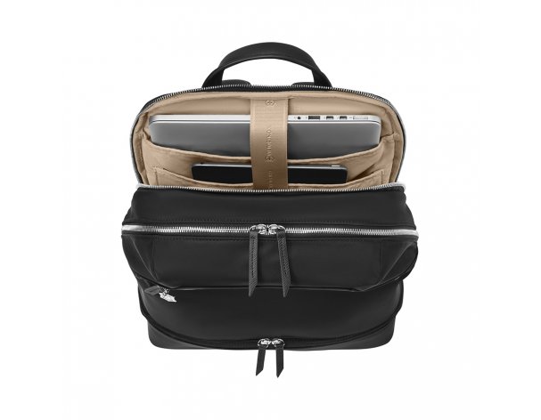 Рюкзак женский Victorinox Victoria Signature Deluxe Backpack, 32x18x39 см, нейлон/кожа, черный (612201)