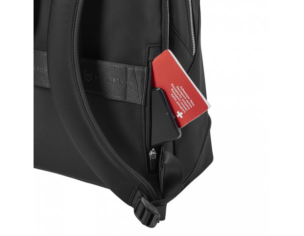 Рюкзак женский Victorinox Victoria Signature Deluxe Backpack, 32x18x39 см, нейлон/кожа, черный (612201)