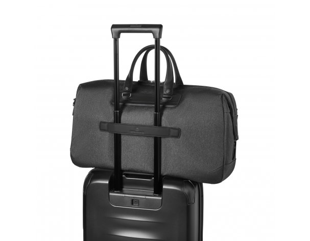 Travel bag Victorinox Architecture Urban 2 Weekender, polyester/leather, 24x56x30 cm, 45 L, grey (612667)