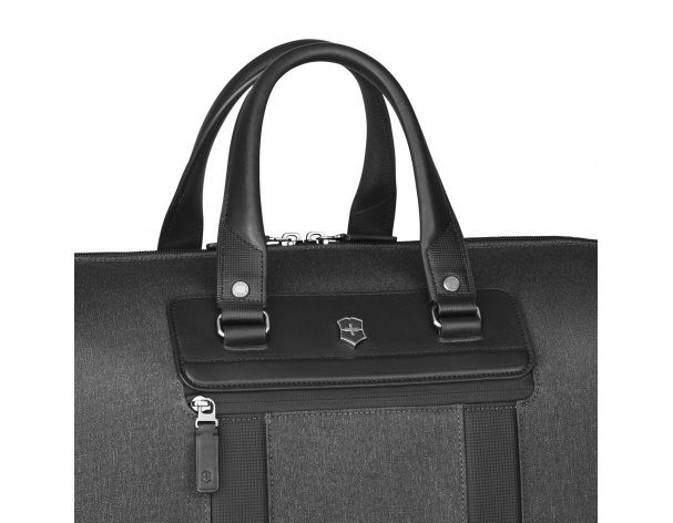 Travel bag Victorinox Architecture Urban 2 Weekender, polyester/leather, 24x56x30 cm, 45 L, grey (612667)