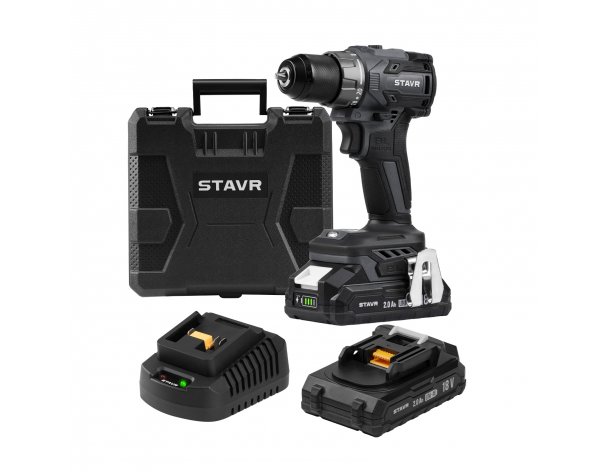 Дрель-шуруповёрт Stavr SDD 18BL-2K (2x2.0Ач, ЗУ, кейс)