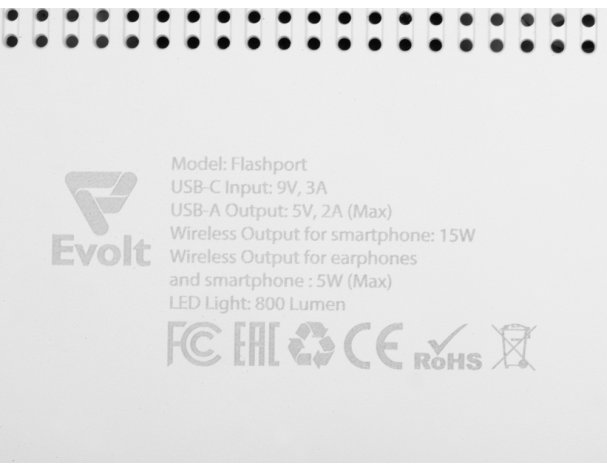 Станция зарядная складная с беспроводной зарядкой Evolt Flashport, 15 Вт, белый (591077)