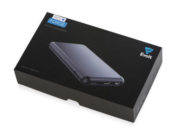 Аккумулятор внешний Evolt Forge v.2 металл, 10000mah, синий (591202)