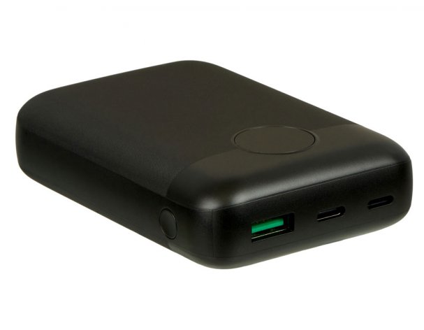 External battery with fast charging Qjet QC/PD CosmIQ, 10000 mAh, Black (696817)