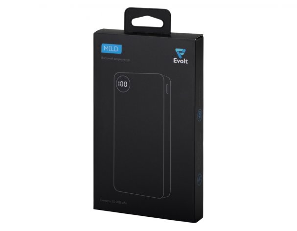 Аккумулятор внешний с дисплеем Evolt Mild, 10 000 mAh, красный (591231)