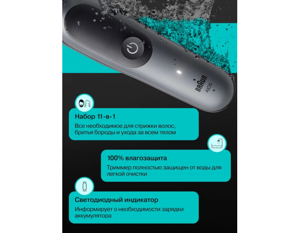 Триммер электрический Braun AIO5560 MS Grey