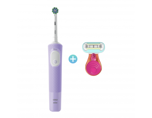 Electric toothbrush Oral-B Vitality Pro D103.413.3 Cross Action Protect X Clean lilac + Women's razor Gillette Venus Snap