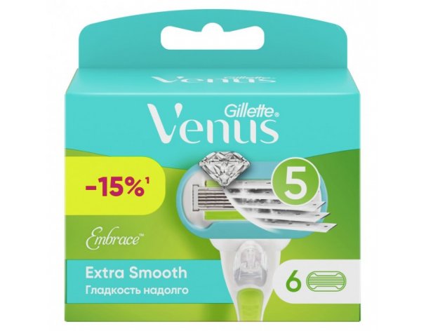 Кассеты сменные для бритвы Gillette Venus Extra Smooth Embrace 6 шт.