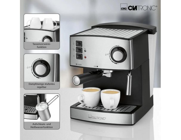 Кофемашина Clatronic ES 3643 schwarz-inox