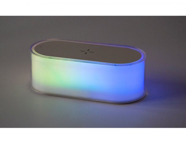 Ночник с беспроводной зарядкой и RGB подсветкой Evolt Miracle, 15 Вт, белый (401305)